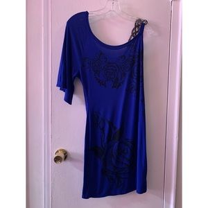 Blue One Shoulder Dress